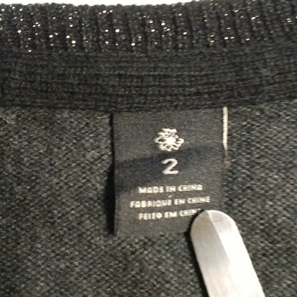 Maison Scotch Wool Blend Gray Pullover Sweater Blouse Long Sleeves Size 2 Sequin - Picture 4 of 16
